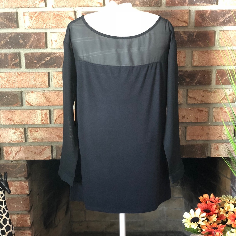 DKNY Sheer Sleeve Top